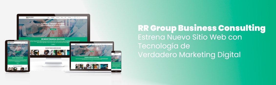 4 dispositivos inteligentes con Home de RR Group Business Consulting  en sus pantallas